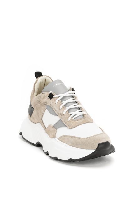 Fenomilano Grey-Beige Leather Sneaker