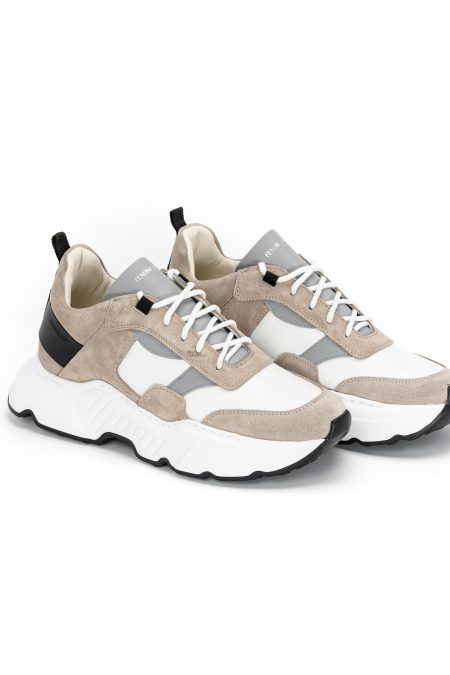 Fenomilano Grey-Beige Leather Sneaker