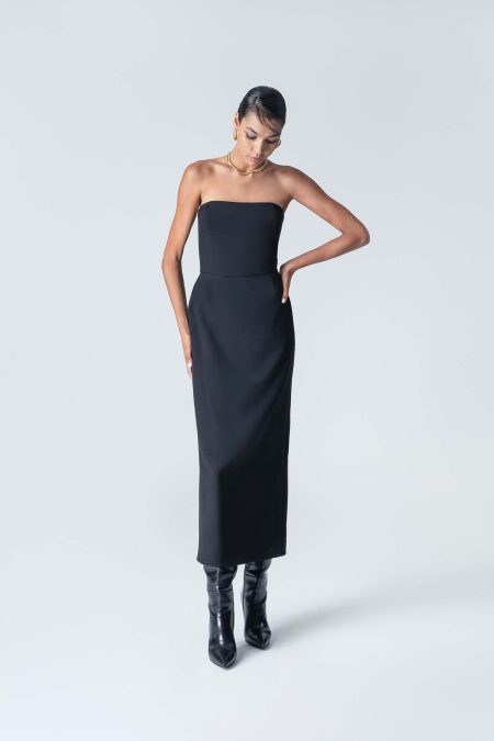 Forever Young The Label Callie Midi Strapless Dress