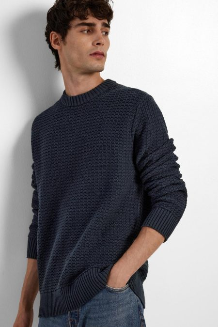 Selected Thim Knit Structure Crew Neck