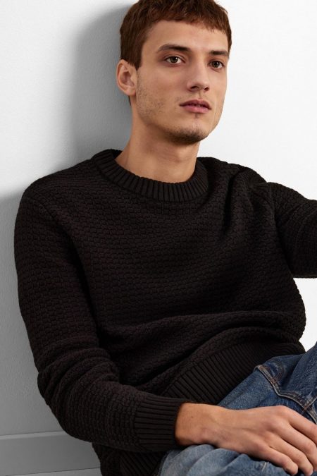 Selected Thim Knit Structure Crew Neck