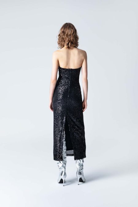 Forever Young The Label Pandora Sequin Strapless Midi Dress