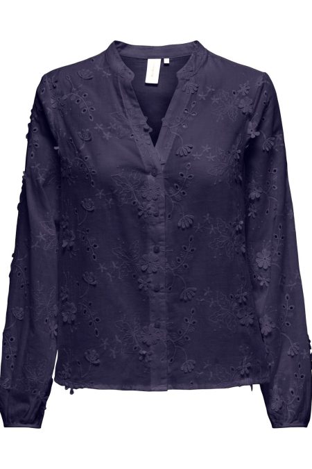 Only Cille V-neck  Embroidered Shirt