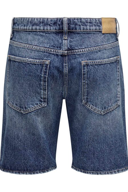Only & Sons Edge Medium Blue Denim Shorts